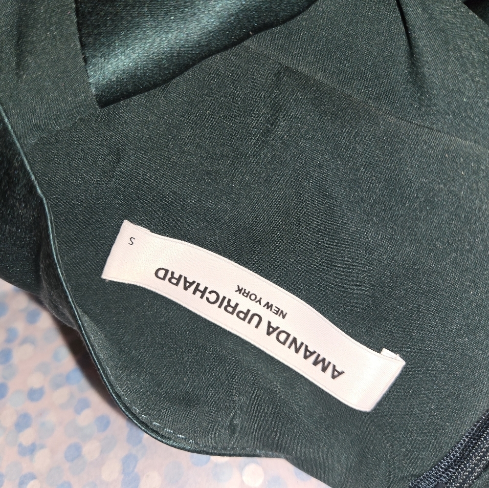 Amanda Uprichard Emerald Green Satin Halter Mini Dress - Picture 4 of 4